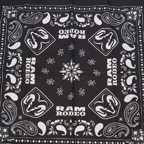 Dodge Ram Rodeo Logo 2 Black and 1 White Scarf - Picture 4 of 4